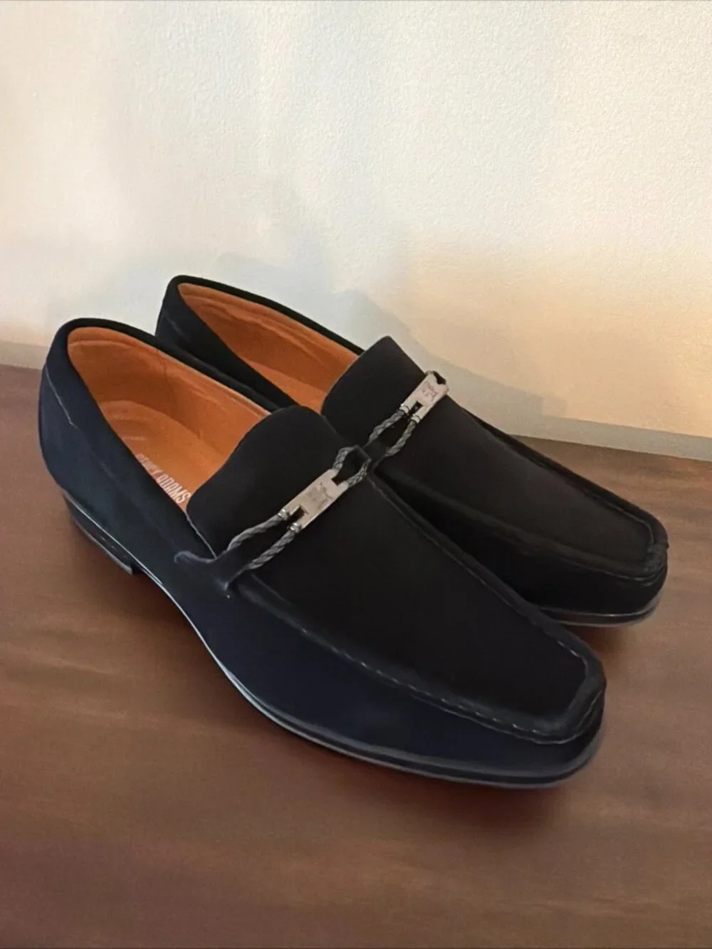 Stacy Adams Men's Neville Black Suede Moc Toe Bit Loafers Size 13 M New